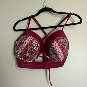 Shade & Shore patterned swim top size 38 DD plus size summer vacation